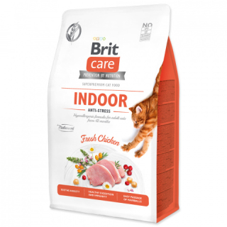 Brit Care Cat Indoor Anti-Stress kuře GF granule pro kočky 2 kg