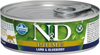 N&D Farmina Cat Prime Adult konzerva pro kočky s jehněčím a borůvkami 70 g