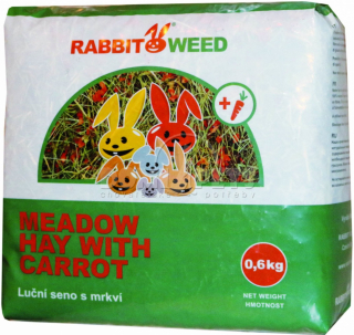 Seno luční s mrkví RabbitWeed 0,6kg 1,9 l