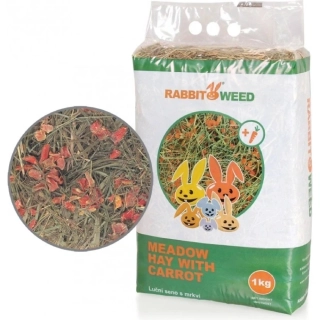 Seno luční s mrkví RabbitWeed 1kg 40 l