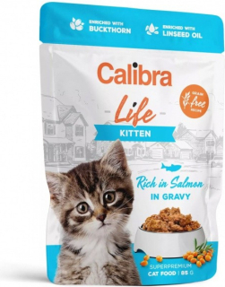 Calibra Cat Life kapsička pro koťata s lososem v omáčce 85 g