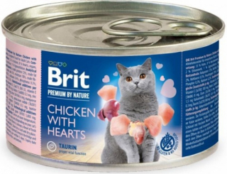 Brit Premium by Nature konzerva pro kočky s kuřetem a srdíčky 200 g