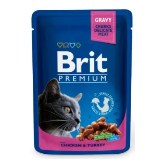 Brit Premium Cat kapsička pro kočky s kuřetem a krůtou 100 g