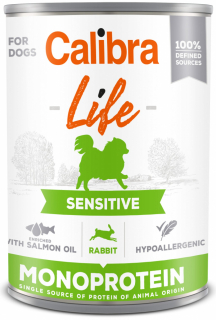 Calibra Dog Life konzerva pro psy Sensitive králík 400 g
