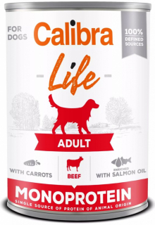 Calibra Dog Life konzerva pro psy Adult hovězí, mrkev 400 g