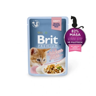 Brit Premium Cat kapsička pro koťata s kuřecími filety v omáčce 85 g