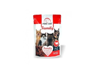 Fine Cat Family kapsička pro kočky s hovězím v omáčce 100 g