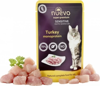 Nuevo kapsička pro kočky Sensitive krůtí monoprotein 85 g