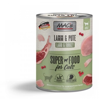 MAC's Cat konzerva pro kočky s jehněčím a krůtou 400 g