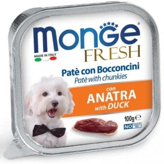 Monge Fresh paštika a kousky pro psy kachna 100 g