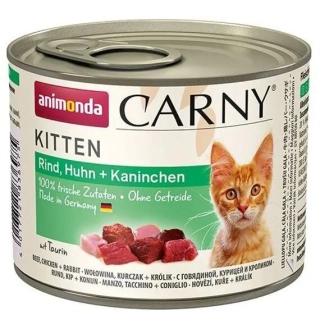 Animonda Carny Kitten konzerva pro koťata s hovězím, kuřecím a králíkem 200 g