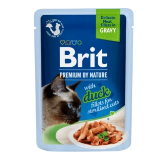 Brit Premium Cat kapsička pro sterilizované kočky s kachními filety v omáčce 85 g