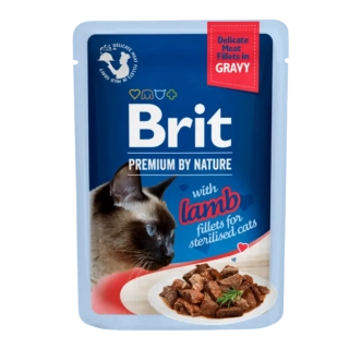 Brit Premium Cat kapsička pro sterilizované kočky s jehněčími filety v omáčce 85 g