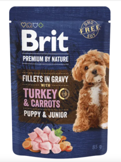 Brit Premium by Nature Puppy kapsička pro štěnata krůta s mrkví v omáčce 85 g