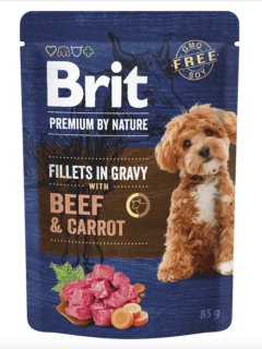 Brit Premium by Nature kapsička pro psy hovězí s mrkví v omáčce 85 g