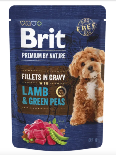 Brit Premium by Nature kapsička pro psy jehněčí se zeleným hráškem v omáčce 85 g