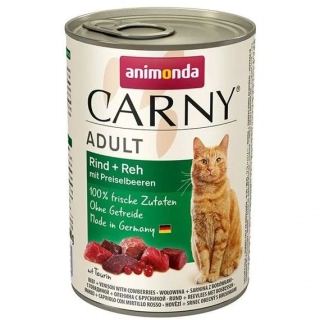 Animonda Carny Adult konzerva pro kočky s hovězím, srnčím a brusinkami 400 g