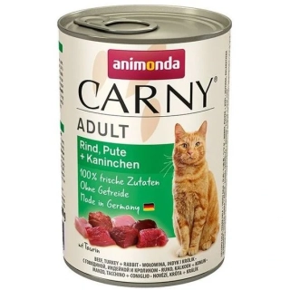 Animonda Carny Adult konzerva pro kočky s hovězím, krůtou a králíkem 400 g