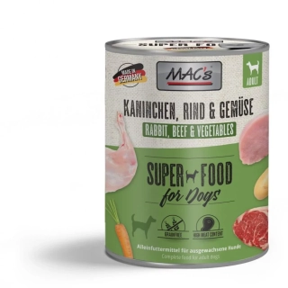 MAC's Dog konzerva pro psy králík, hovězí, zelenina 400 g