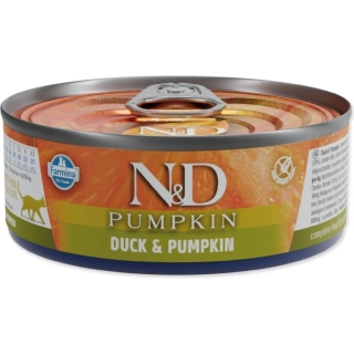 N&D Cat Pumpkin Adult konzerva pro kočky s kachnou a dýní 70 g