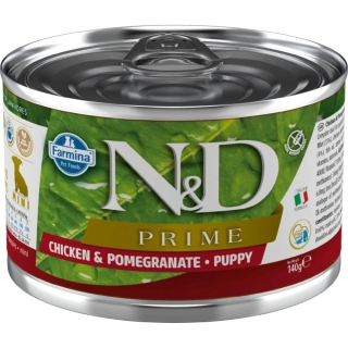 N&D Dog Prime Puppy Mini konzerva pro štěňata kuře, granátové jablko 140 g