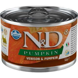 N&D Dog Pumpkin Adult Mini konzerva pro psy zvěřina, dýně 140 g
