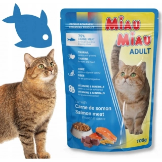 Miau Miau kapsička pro kočky Adult losos 100 g