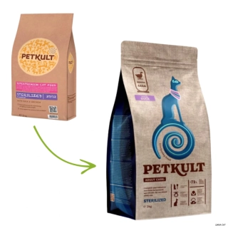 Petkult Cat Sterilised kachna granule pro kastrované kočky 2 kg
