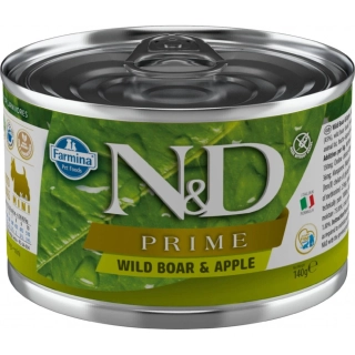 N&D Dog Prime Adult Mini konzerva pro psy divočák, jablko 140 g