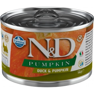 N&D Dog Pumpkin Adult Mini konzerva pro psy kachna, dýně 140 g