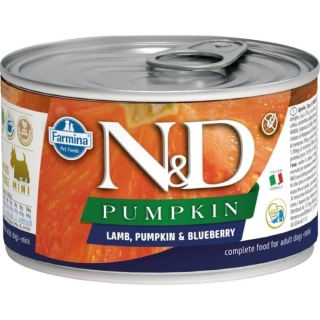N&D Dog Pumpkin Adult Mini konzerva pro psy jehně, borůvka 140 g