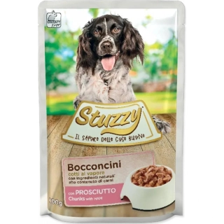 Stuzzy Dog Adult kapsička pro psy kousky šunky 100 g