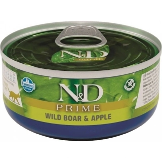 N&D Cat Prime Adult konzerva pro kočky s divočákem a jablkem 70 g