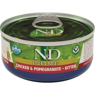 N&D Cat Prime Kitten konzerva pro koťata s kuřetem a granátovým jablkem 70 g