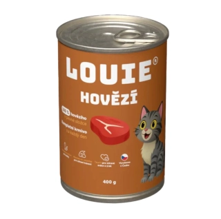 Louie Cat konzerva pro kočky s hovězím a prebiotiky 400 g