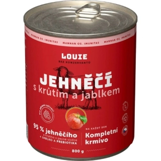 Louie Dog konzerva pro psy jehněčí, krůtí, jablka, prebiotika 800 g