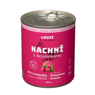 Louie Dog konzerva pro psy kachna, brusinky, prebiotika 800 g