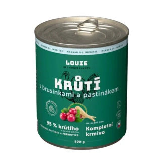 Louie Dog konzerva pro psy krůtí, brusinky, pastinák, prebiotika 800 g