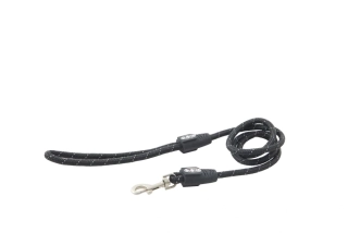 Vodítko BUSTER Reflective lanové 120cm/8mm černé