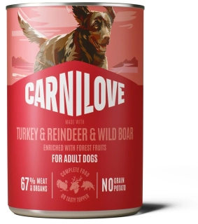 Carnilove Wild Meat konzerva pro psy krůta, sob, kanec 400 g