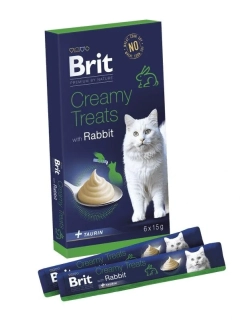 Brit Premium by Nature Cat krémová pochoutka pro kočky králík 6*15 g