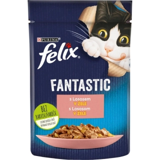 Felix Fantastic kapsička pro kočky  losos v želé 85 g