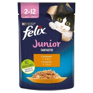 Felix Fantastic Junior kapsička pro koťata kuře v želé 85 g