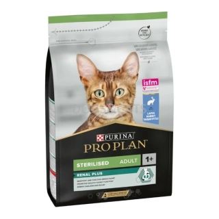 Pro PLAN ADULT STERIL. RENAL PLUS  granule pro kastrovanou kočku králík 3kg