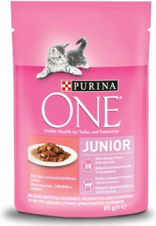 Pro plan Purina One Junior kapsička pro koťata losos ve šťávě 85 g