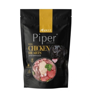 PIPER s kuřecími srdíčky a špenátem, kapsička pro psy 500 g