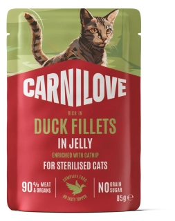 Carnilove Cat pouch jelly rich in duck enriched with catnip for sterilised 85 g