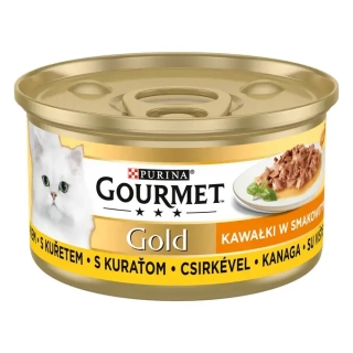 GOURMET™ Gold konzerva pro kočky kuře v omáčce - 85 g