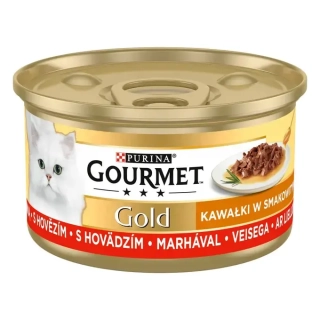 GOURMET™ Gold  konzerva pro kočky hovězí v omáčce - 85 g