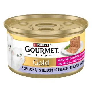 GOURMET™ Gold Kitten paštika  konzerva pro koťata s telecím- 85 g
